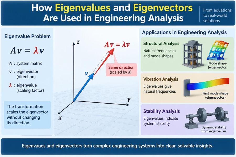 📐 How Eigenvalues and Eigenvectors Are Used in Engineering Analysis