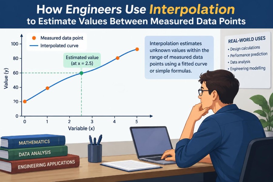 ๐ How Engineers Use Interpolation to Estimate Values Between Measured Data Points