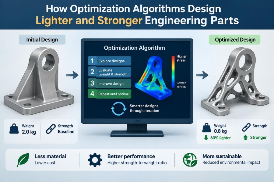⚙️ How Optimization Algorithms Design Lighter and Stronger Engineering Parts