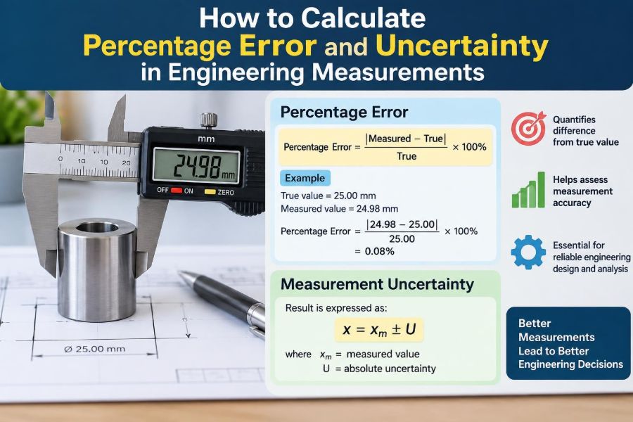 ๐ How to Calculate Percentage Error and Uncertainty in Engineering Measurements