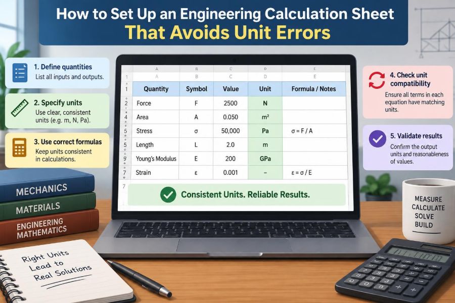 ๐ How to Set Up an Engineering Calculation Sheet That Avoids Unit Errors