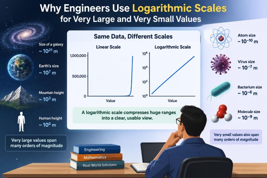 ๐ Why Engineers Use Logarithmic Scales for Very Large and Very Small Values