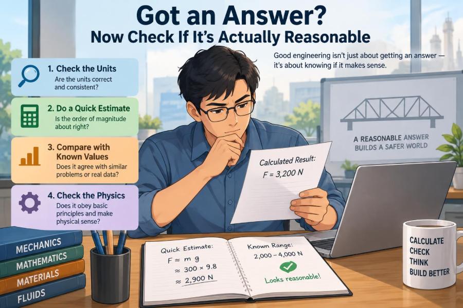 📐 After Getting the Answer: How Engineers Check Whether a Calculation Is Actually Reasonable