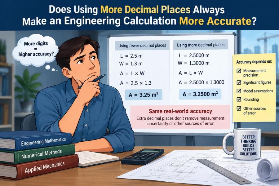 ๐ Does Using More Decimal Places Always Make an Engineering Calculation More Accurate?
