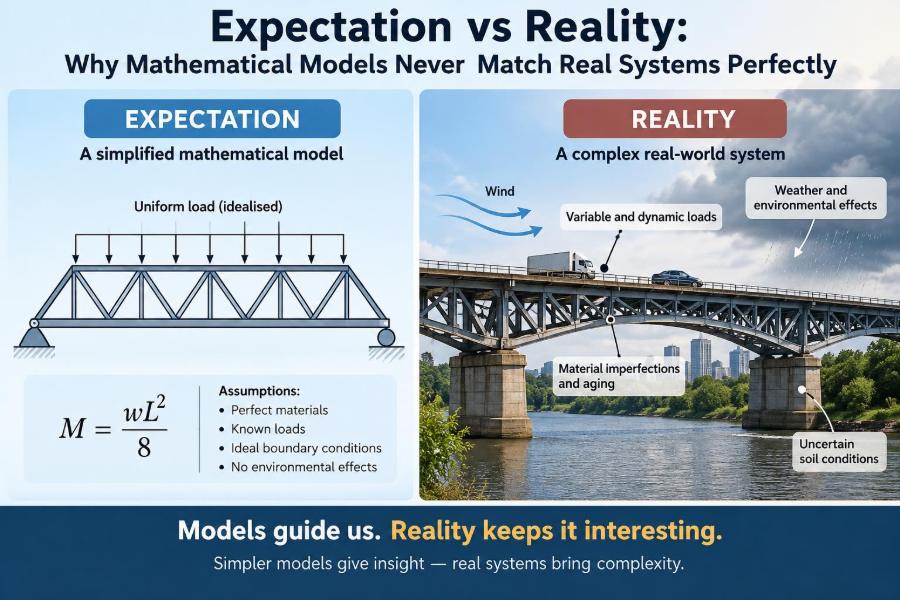 📐 Expectation vs Reality: Why Mathematical Models Never Match Real Systems Perfectly
