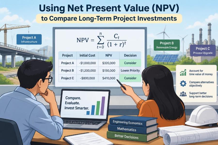 📐 How Engineers Use Net Present Value to Compare Long-Term Project Investments