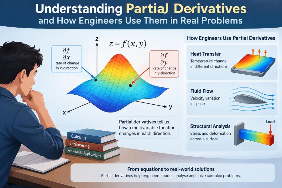📐 Understanding Partial Derivatives and How Engineers Use Them in Real Problems