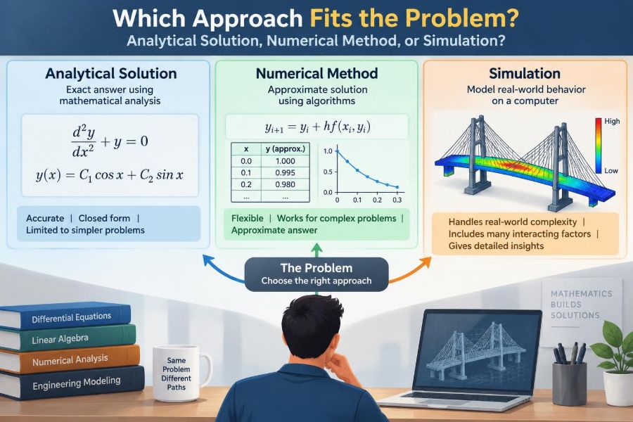 ๐ Which Approach Fits the Problem: Analytical Solution, Numerical Method, or Simulation?