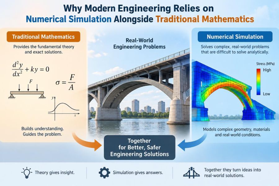 ๐ Why Modern Engineering Relies on Numerical Simulation Alongside Traditional Mathematics
